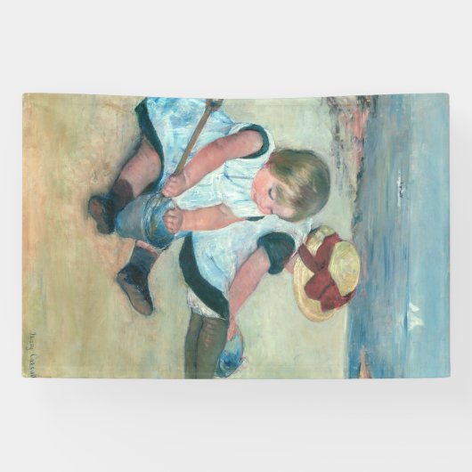 Mary Cassatt - Kinderen die op het strand spelen Spandoek (Horizontaal)