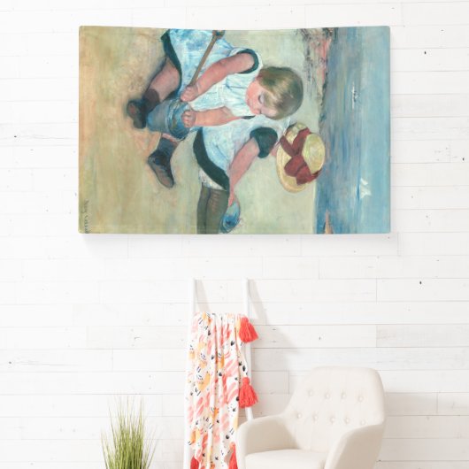 Mary Cassatt - Kinderen die op het strand spelen Spandoek (Insitu)