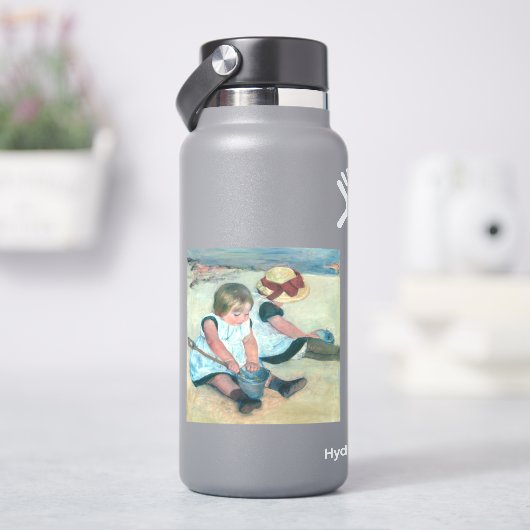 Mary Cassatt - Kinderen die op het strand spelen Sticker (HydroFlask)