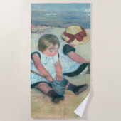 Mary Cassatt - Kinderen die op het strand spelen Strandlaken (Voorkant)