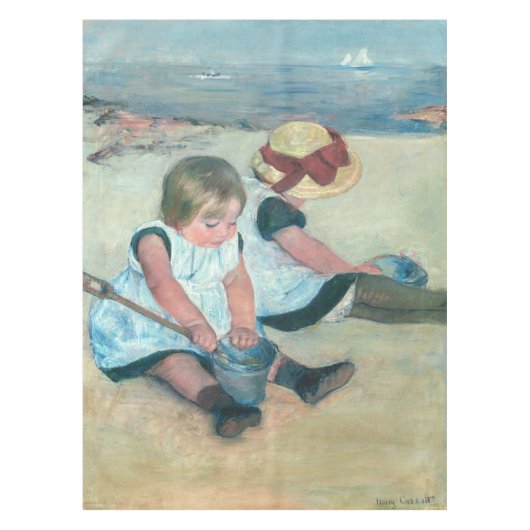 Mary Cassatt - Kinderen die op het strand spelen Tafelkleed (Voorkant)