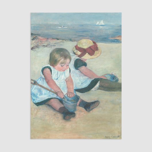 Mary Cassatt - Kinderen die op het strand spelen Tissuepapier