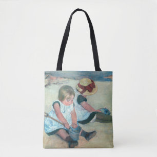 Mary Cassatt - Kinderen die op het strand spelen Tote Bag