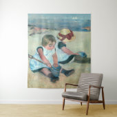 Mary Cassatt - Kinderen die op het strand spelen Wandkleed (In situ)