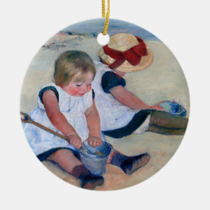 Mary Cassatt Kinderen spelen op het strand 1884 Keramisch Ornament