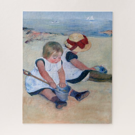 Mary Cassatt Kinderen spelen op het strand 1884 Legpuzzel (Verticaal)