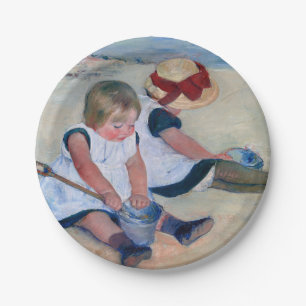 Mary Cassatt Kinderen spelen op het strand 1884 Papieren Bordje
