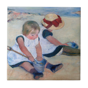 Mary Cassatt Kinderen spelen op het strand 1884 Tegeltje