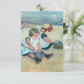 Mary Cassatt - Kinderen spelen op het strand Bedankkaart (Staand voorkant)