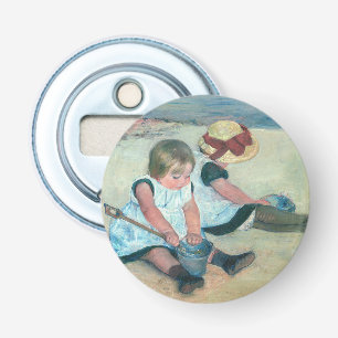 Mary Cassatt - Kinderen spelen op het strand Button Flesopener