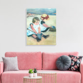 Mary Cassatt - Kinderen spelen op het strand Canvas Afdruk (Insitu (Woonkamer))