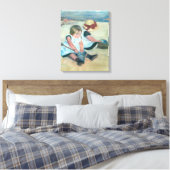 Mary Cassatt - Kinderen spelen op het strand Canvas Afdruk (Insitu (Slaapkamer))