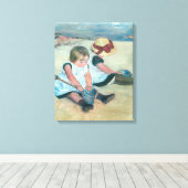 Mary Cassatt - Kinderen spelen op het strand Canvas Afdruk (Insitu (Houten vloer))