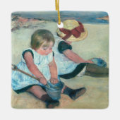Mary Cassatt - Kinderen spelen op het strand Keramisch Ornament (Voorkant)