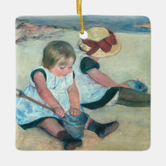 Mary Cassatt - Kinderen spelen op het strand Keramisch Ornament (Voorkant)