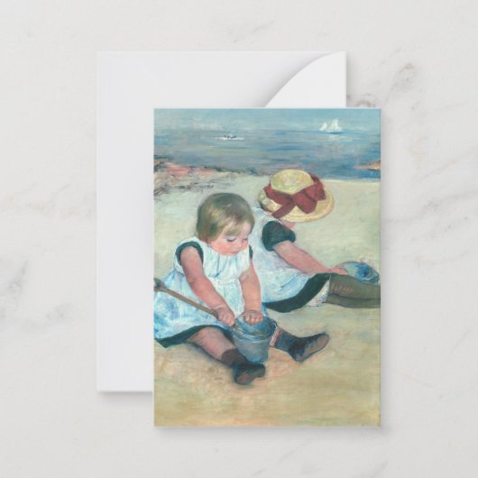 Mary Cassatt - Kinderen spelen op het strand Notitiekaartje (Voorkant)