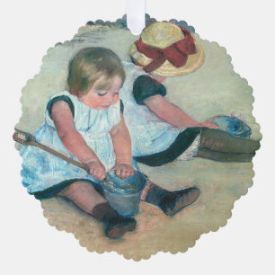 Mary Cassatt - Kinderen spelen op het strand Ornament Kaart