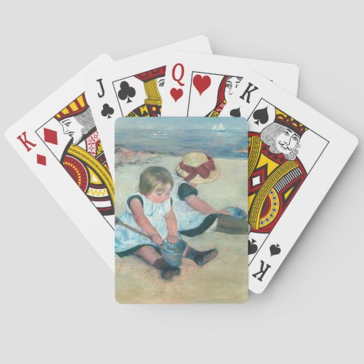 Mary Cassatt - Kinderen spelen op het strand Pokerkaarten (Achterkant)