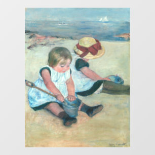 Mary Cassatt - Kinderen spelen op het strand Raamsticker
