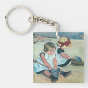 Mary Cassatt - Kinderen spelen op het strand Sleutelhanger