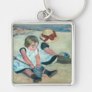 Mary Cassatt - Kinderen spelen op het strand Sleutelhanger