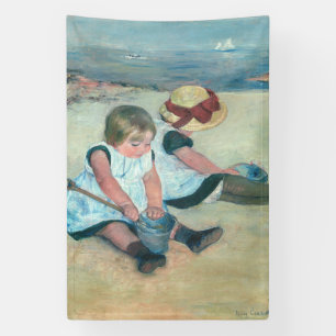 Mary Cassatt - Kinderen spelen op het strand Spandoek