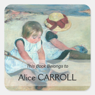 Mary Cassatt - Kinderen spelen op het strand Vierkante Sticker