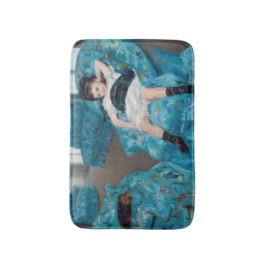 Mary Cassatt - klein meisje in een blauwe stoel Badmat (Voorkant Verticaal)
