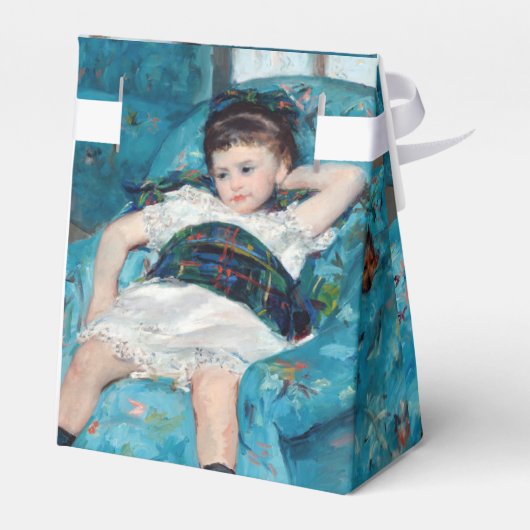 Mary Cassatt - klein meisje in een blauwe stoel Bedankdoosjes (Achterkant)