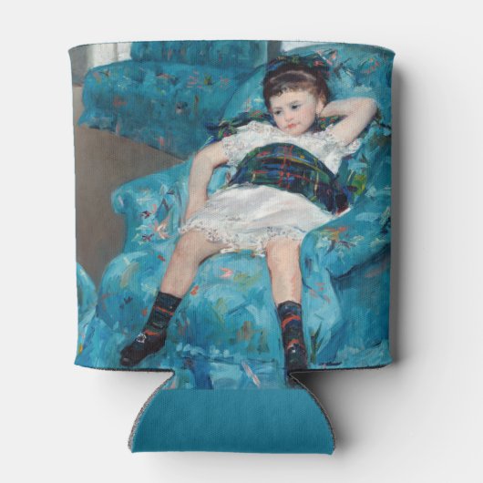 Mary Cassatt - klein meisje in een blauwe stoel Blikjeskoeler (Achterkant)