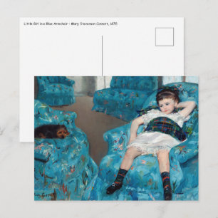 Mary Cassatt - klein meisje in een blauwe stoel Briefkaart