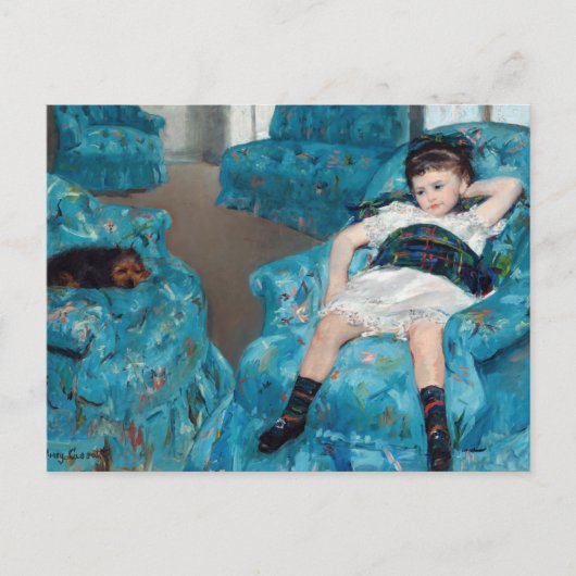 Mary Cassatt - klein meisje in een blauwe stoel Briefkaart (Voorkant)