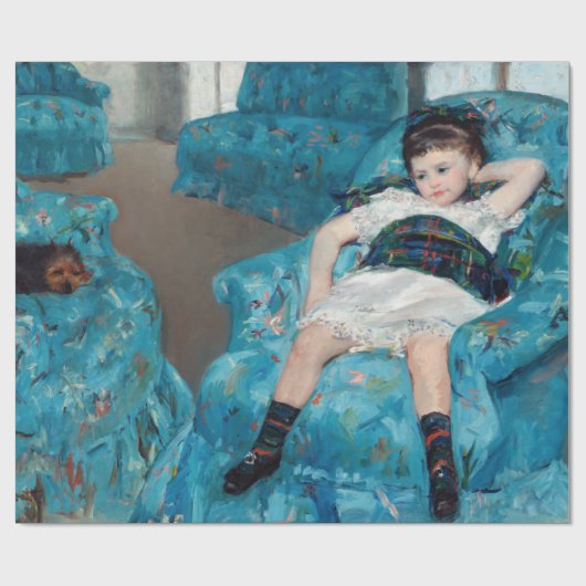 Mary Cassatt - klein meisje in een blauwe stoel Cadeaupapier (Vlak)