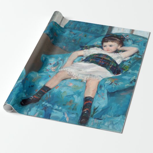 Mary Cassatt - klein meisje in een blauwe stoel Cadeaupapier (Uitgerold)