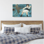 Mary Cassatt - klein meisje in een blauwe stoel Canvas Afdruk (Insitu (Slaapkamer))