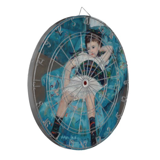 Mary Cassatt - klein meisje in een blauwe stoel Dartbord (Voorkant Links)