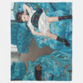 Mary Cassatt - klein meisje in een blauwe stoel Fleece Deken (Voorkant)