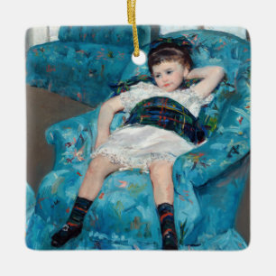 Mary Cassatt - klein meisje in een blauwe stoel Keramisch Ornament