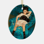 Mary Cassatt | Klein meisje in een blauwe stoel Keramisch Ornament (Rechts)