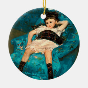 Mary Cassatt   Klein meisje in een blauwe stoel Keramisch Ornament