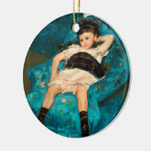 Mary Cassatt | Klein meisje in een blauwe stoel Keramisch Ornament (Links)