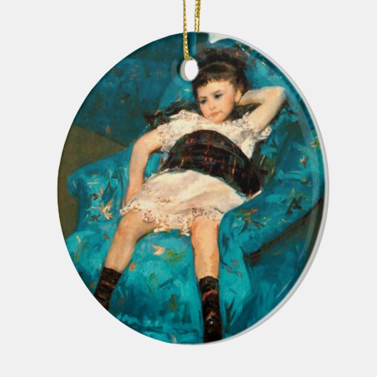 Mary Cassatt | Klein meisje in een blauwe stoel Keramisch Ornament (Links)