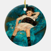 Mary Cassatt | Klein meisje in een blauwe stoel Keramisch Ornament (Achterkant)