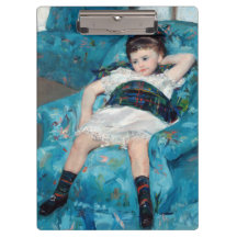 Mary Cassatt - klein meisje in een blauwe stoel
