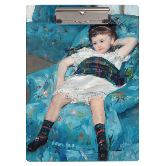 Mary Cassatt - klein meisje in een blauwe stoel Klembord (Voorkant)