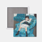 Mary Cassatt - klein meisje in een blauwe stoel Magneet (Voorkant / Achterkant)