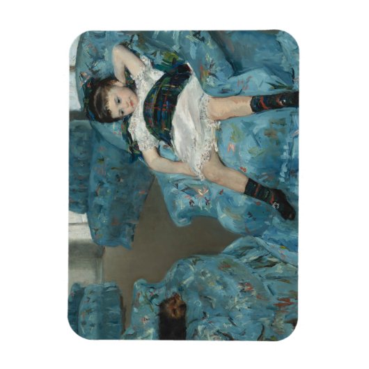 Mary Cassatt - klein meisje in een blauwe stoel Magneet (Verticaal)