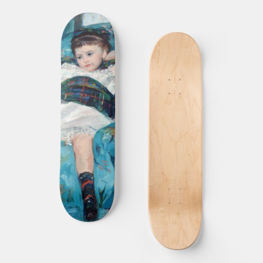 Mary Cassatt - klein meisje in een blauwe stoel Persoonlijk Skateboard (Voorkant)