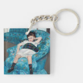 Mary Cassatt - klein meisje in een blauwe stoel Sleutelhanger (Achterkant)