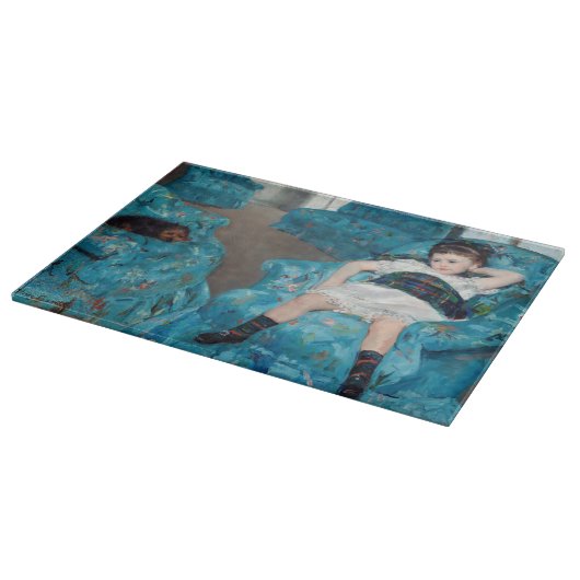 Mary Cassatt - klein meisje in een blauwe stoel Snijplank (Hoek)